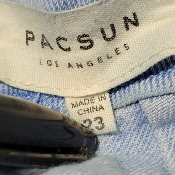 Pacsun Jean Skirt Womens Size 23 Mini Short Light Wash Denim Zip Cut Off - Picture 4 of 5